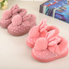 Children'S Cotton Shoes Kids Home Slippers Boys And Girls Baby Cute Rabbit Ears Plush Ball Thickening Warm Indoor Shoes Fashion
