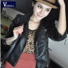 2016 Autumn Spring Short Fashion Leather Jacket Women Casual Coat Motorcycle jacket PU Leather Clothing Plus size Ladies Outwear