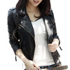 2016 Autumn Spring Short Fashion Leather Jacket Women Casual Coat Motorcycle jacket PU Leather Clothing Plus size Ladies Outwear