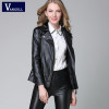 2016 Autumn Spring Short Fashion Leather Jacket Women Casual Coat Motorcycle jacket PU Leather Clothing Plus size Ladies Outwear