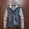 2016 Autumn Mens Denim Jacket Retro Slim hooded Outwear Casual Jeans Hoodies Cowboy Mens Jacket and Coat Plus Size 4XL 5XL
