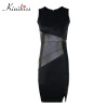 Kinikiss women office dress 2018 summer black sleeveless bodycon dress spring sheath sexy fashion spring elegant bodycon dresses