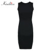 Kinikiss women office dress 2018 summer black sleeveless bodycon dress spring sheath sexy fashion spring elegant bodycon dresses