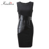 Kinikiss women office dress 2018 summer black sleeveless bodycon dress spring sheath sexy fashion spring elegant bodycon dresses