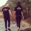 KING QUEEN Letters Printed Couples T-Shirt Tees Women Men Hipster Summer Fashion Lovers Tees Tops T shirt XXL NQ985369