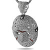 King Ice Silver Plated Jason Mask CZ Pendant