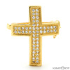 King Ice 14K Gold CZ Mini Cross Pin King Ice 14K Gold CZ Mini Cross Pin