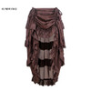 Kimring Vintage Women Steampunk Brown Skirt Victorian High Waist Skirts with Corset Sexy Gothic Style Halloween Costume Skirt