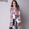 AREALNA Autumn New Fashion Floral Print Cotton Linen Blouses Casual Long Sleeve Shirt Women Plus Size Women Top With Pockets XXL