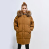 Arbitmatch Womens Down Jackets Loose Large Real Racoon Fur Down Coats Women Parkas Hood Female Duck Down Parka ong Warm Outwear