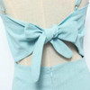 Aproms Back Tie Up Bow Summer Dress Women Sundress Elegant Linen Dress Slim Fit Bodycon White Black Soild Short Dress Vestidos
