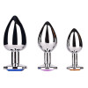 Anal plug sex toys stainless steel smooth steel butt plug tail crystal jewelry sex toys Female/male anal dildo adult sex toys