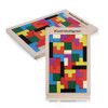Baby Creative Educational Toy Wooden Tetris Blocks Tangram Building Montessori Wooden Block Intelligence Development Toys