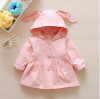Baby clothing spring and autumn outerwear baby girl bow long-sleeve cotton trench baby cardigan fashion style baby coat