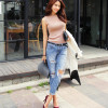 2017 Spring New Boyfriend Hole Ripped Jeans Women Pants Cool Denim Vintage Straight Jeans For Girl Mid Waist Casual Pants Female