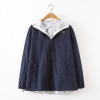 2017 Spring Fashion women harajuku Basic Jacket Pocket Zipper hooded two side wear Cartoon print outwear loose plus size