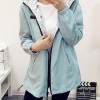 2017 Spring Fashion women Bomber Basic Jacket Pocket Zipper hooded two side wear Cartoon print outwear loose plus size