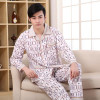 2017 Spring Fall Winter Men 100% Cotton Pajamas Set of Sleepcoat &amp; Trousers Adult Casual Sleepwear &amp; Nightclothes Plus Size 4XL