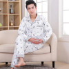 2017 Spring Fall Winter Men 100% Cotton Pajamas Set of Sleepcoat &amp; Trousers Adult Casual Sleepwear &amp; Nightclothes Plus Size 4XL