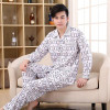 2017 Spring Fall Winter Men 100% Cotton Pajamas Set of Sleepcoat &amp; Trousers Adult Casual Sleepwear &amp; Nightclothes Plus Size 4XL