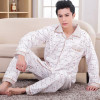 2017 Spring Fall Winter Men 100% Cotton Pajamas Set of Sleepcoat &amp; Trousers Adult Casual Sleepwear &amp; Nightclothes Plus Size 4XL