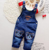 2017 Spring Cartoon cowboy Baby Belt pants cute Baby Boy Girl Boy pant High Quality Denim Overalls Infant Clothing Baby Clothes