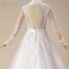 Hot 2017 lace long sleeve wedding dress plus size halter luxury wedding dress