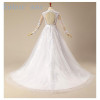 Hot 2017 lace long sleeve wedding dress plus size halter luxury wedding dress