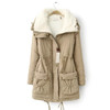 hot 2016 winter cotton coat women slim plus size outwear medium-long wadded jacket thick hooded cotton wadded warm cotton parka