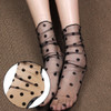 Hot 1Pair Women Sexy Breathable Silk Socks Soft Heap Elasticity Black Fishnet Lace Flower Mesh Ankle Elastic Hosiery Sock