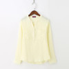 Dioufond Fashion Korean Style Women Shirts Long Sleeve Cotton Blouse Female V-Neck Solid Color White Shirts For Women Blusas