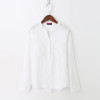 Dioufond Fashion Korean Style Women Shirts Long Sleeve Cotton Blouse Female V-Neck Solid Color White Shirts For Women Blusas