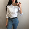 Dioufond Fashion Korean Style Women Shirts Long Sleeve Cotton Blouse Female V-Neck Solid Color White Shirts For Women Blusas