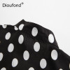 Dioufond Casual Pockets Women's Shirts Polka Dot Blusa Feminina V-neck Long Sleeves Women's Fashion Blouses White Black Red Tops