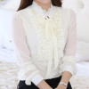 New 2017 Women's Shirt Long Sleeve Black Blouse Fashion Tops Ladies Office Blouse Camisa Mujer OL Chiffon Blouses And Shirts