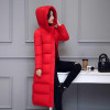 New 2017 women winter coats Red parka Wadded long Clothing Female slim Parkas cotton jacket with hooded Ladies outwear overcoats