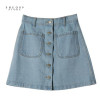 New 2017 Women Summer Denim Skirts Fashion High Waist Blue Bodycon Skirts Plus Size Mini Jeans Skirt High Quality Jeans Skirt