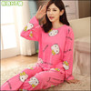 New 2017 women long-sleeve carton sleepwear pajama sets female nightwear lady Pyjamas nightgowns teenage pijamas home clothing