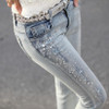 New 2017 Women Fashion Diamond Jeans Casual Denim Pants Woman Skinny Trousers Elastic Pencil Pants lager Size Women jeans