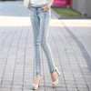 New 2017 Women Fashion Diamond Jeans Casual Denim Pants Woman Skinny Trousers Elastic Pencil Pants lager Size Women jeans