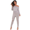 New 2017 Autumn Sexy Women Rompers Solid Slash Neck Purple Black Jumpsuit Long Sleeve Bodysuit Fashion Plus Size Jumpsuits