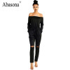 New 2017 Autumn Sexy Women Rompers Solid Slash Neck Purple Black Jumpsuit Long Sleeve Bodysuit Fashion Plus Size Jumpsuits