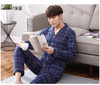 New 2017 Autumn Men Pajama Sets Breathable Cotton Long-Sleeve Male Pyjamas Sleepwear Plus Size L-3XL Pajamas Soft Homewear