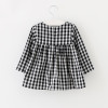 2017new Cute Baby Kid Girls Casual Plaid Dress Long Sleeve Princess Children Clothes