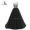 LOVONEY Robe De Soiree A-Line O-Neck Floor-Length Tulle Lace Long Evening Dresses Formal Dress Gown S304