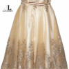 LOVONEY Elegant A-Line Cocktail Dresses Knee Length Occasion Dresses Plus Size Gold Short Prom Dress 2017 Party Dresses M240