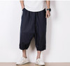 Large Size M-5XL Male Loose Linen Casual Pant High Quality Fashion Men Short Harem Pant Summer Trousers