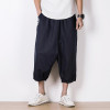 Large Size M-5XL Male Loose Linen Casual Pant High Quality Fashion Men Short Harem Pant Summer Trousers