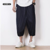 Large Size M-5XL Male Loose Linen Casual Pant High Quality Fashion Men Short Harem Pant Summer Trousers