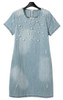 Large size 5XL Sundress Jeans Women's casual plus size vestidos embroidery beaded Denim Dresses big sizes Party Summer Dress